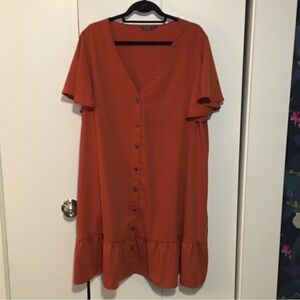 Shein Curve Burnt Orange Mini Dress 2X Preowned